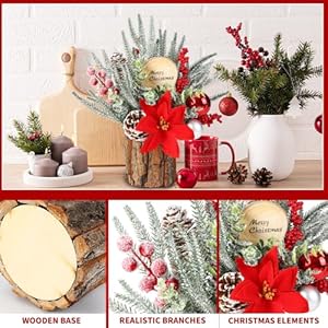 Small Christmas Tree Artificial Mini Tabletop Christmas Tree with Lights Christmas Ornaments Pine Cone Branches Red Berries for Christmas Party Home Indoor Decoration (13 Inches) Small Christmas Tree Artificial Mini Tabletop Christmas Tree with Lights Christmas Ornaments Pine Cone Branches Red Berries for Christmas Party Home Indoor Decoration 13 Inches