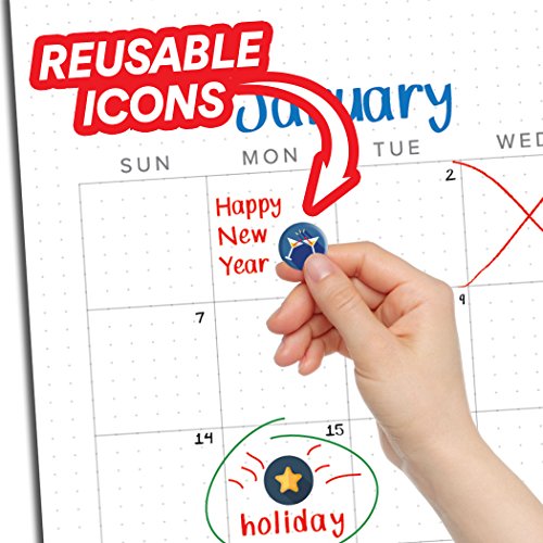 image for Lushleaf Designs Large Dry Erase Wall Calendar - 25x44 Jumbo 6 Month O