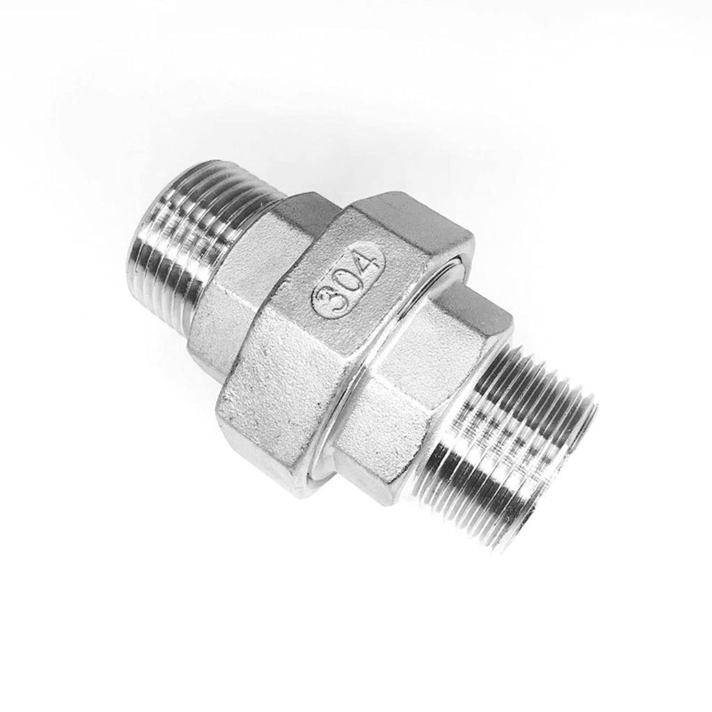 Crcrc Men's One Color 1Pcs 304 Stainless Steel Bsp To Thread Coupling Union Connector Pipe Fitting(1Inch)