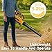 Leaf Blower Cordless with 2× 5.0Ah Batteries and Charger, 21V Electric, Lightweight Battery Powered Blowers for Lawn Care, Yard, Patio Cleaning, Blowing Leaves & Dust, Yellow