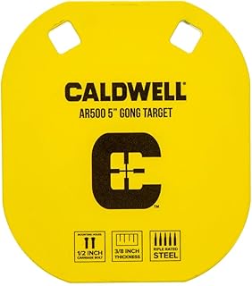 High Caliber AR500 Steel Target 5" Gong, 3/8" Thickness, Rifle Rated for Precision Shooting and Target Practice, Yellow