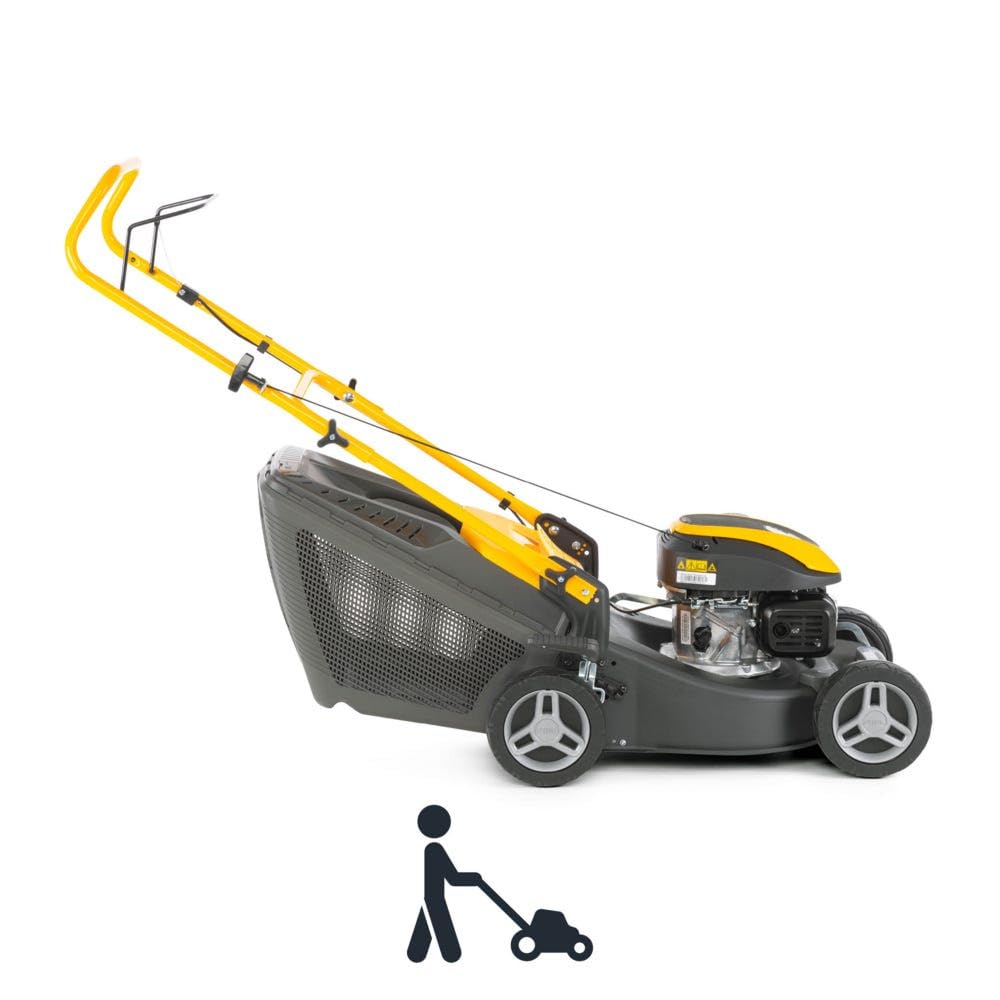 STIGA Collector 43 - Cortacésped de explosión 123 cm³ 1,9 kW, Ancho de Corte 41 cm, Carcasa de Acero, Avance por Empuje, Ajuste centralizado de la Altura de Corte, Bolsa Recogida de 60 litros