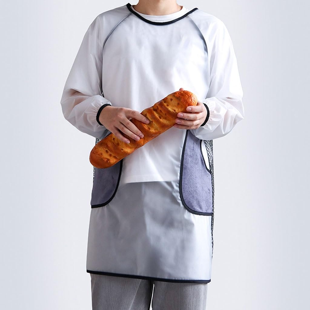 Grembiule da Cuoco Tute grembiule con maniche trasparenti for la cucina domestica, uomini e donne, vestiti for lavori domestici for lavare i piatti e cucinare for i ristoranti Grembiuli da Cucina