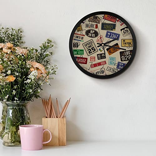 Pendule murale silencieuse rétro moderne de 25.4cm avec grand cadran clair