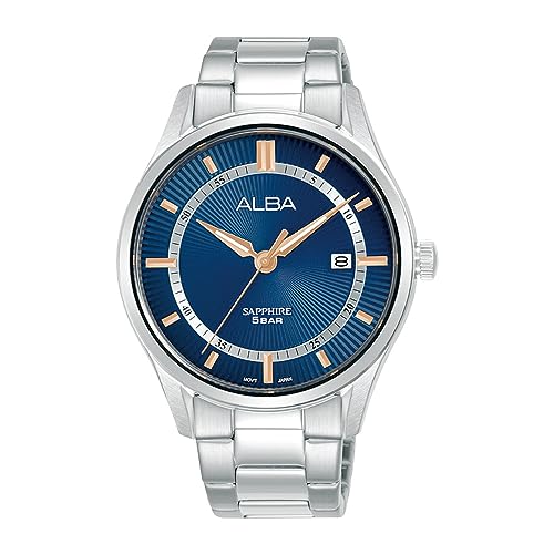 Image of Alba Stainless Steel Men Analog Wristwatch As9R17X1, Blue Dial, Silver Band