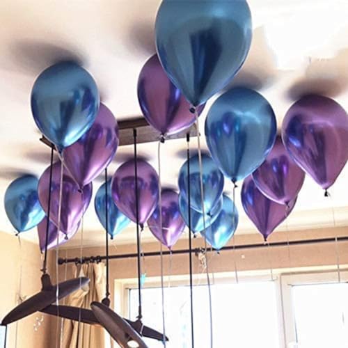 Image of Wanna Party Blue HD Chrome Balloons Pack Theme Kids Birthday Decoration /Anniversary Balloon for Parties (Made in India, 9 inch, Blue, (Pack of 50)