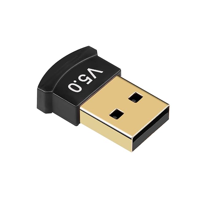 Gizga Essentials USB Bluetooth Adapter for PC, 5.0 Bluetooth Dongle Receiver Support Windows 11/10/8.1/8/7 for Desktop, Laptop, Mouse, Keyboard, Printers, Headsets, Speakers, PS4/ Xbox Controllers at Rs. 169