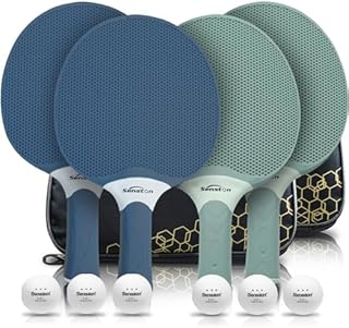 Juego de Raquetas de Tenis de Mesa Senston, Bates de Tenis de Mesa Profesionales con 3 Pelotas, Juego de Palas de Ping Pong de Goma compuesta