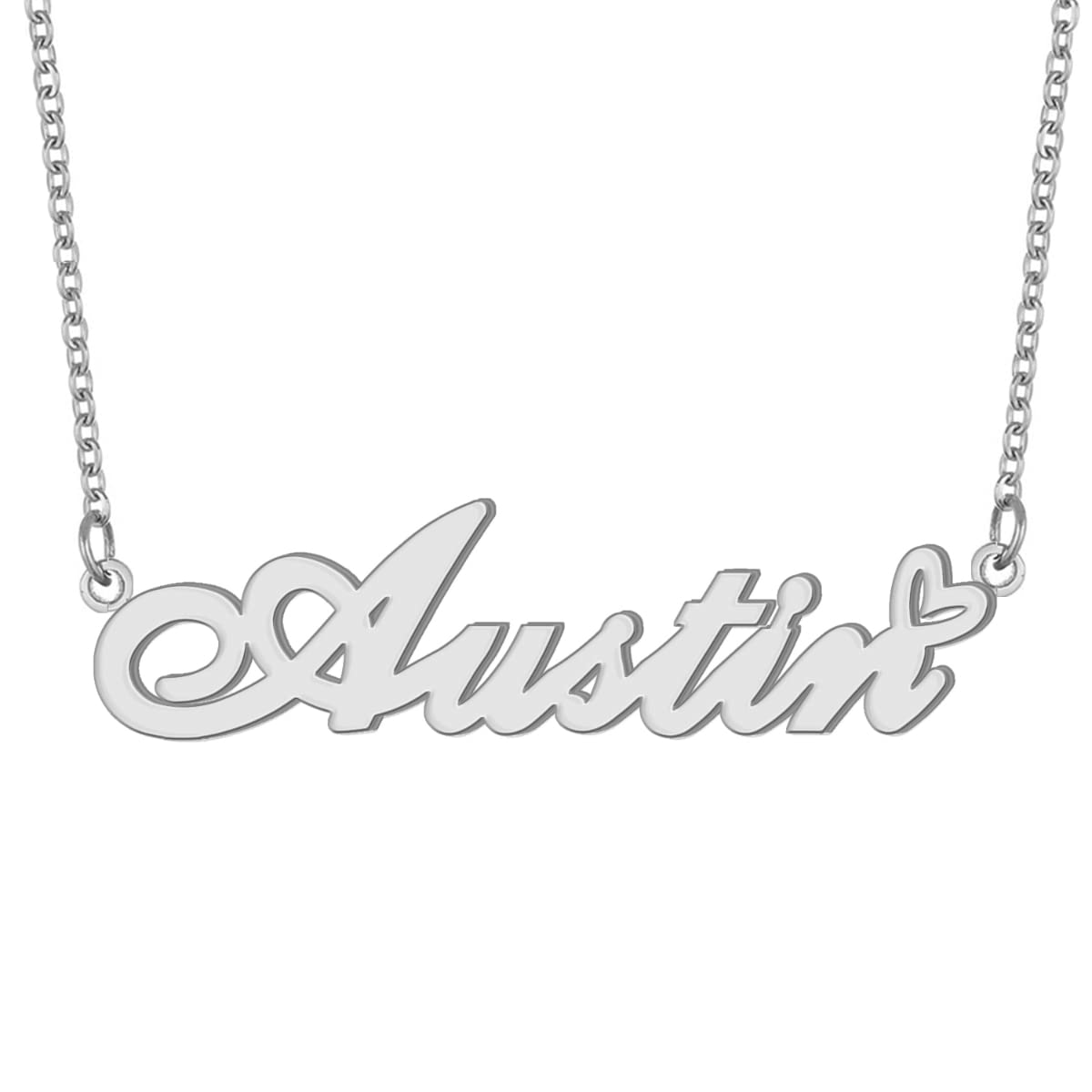 GR859C Personalized Name Necklace for Women Custom Stainless Steel Necklace with Adjustable Chain Gift for Her Wife Mother Day Birthday Christmas