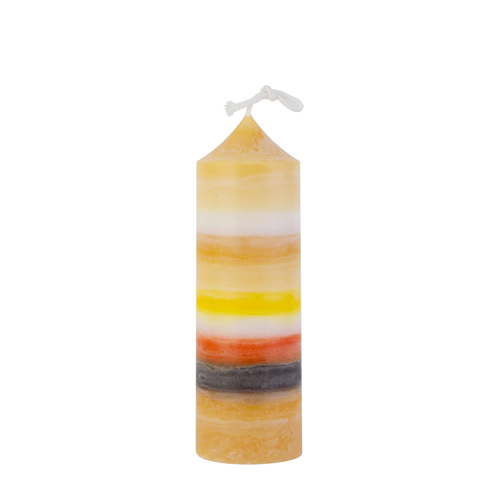 Rustic Pillar Candle, 2" x 6.3" Hand-Poured Tangerin & Sandalwood Scented Candle, Dripless & Smokeless Pillar Candle 50+ Hour Long Burning Time, for Wedding Party, Dinner, Christmas, Home Decorative