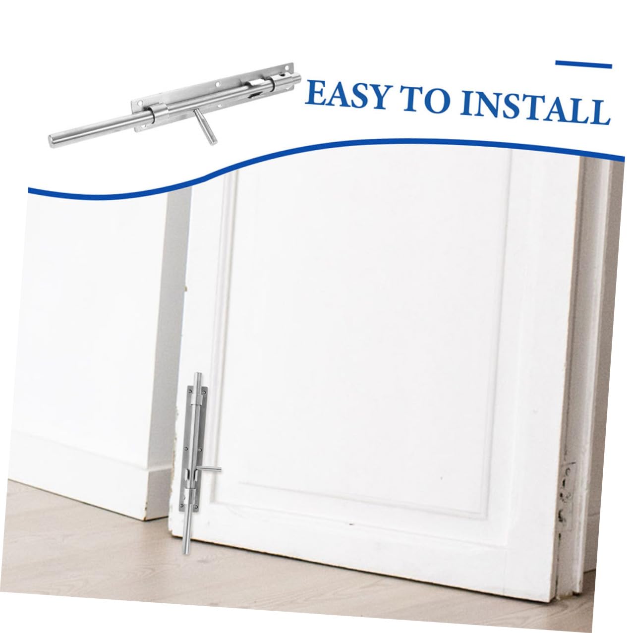 Baluue 2 pezzi Chiavistello in Acciaio Inossidabile Serratura Scorrevole Pesante per Porte Interne Sicurezza Rafforzata per Armadi Bagno e Camera da Letto Facile Installazione e