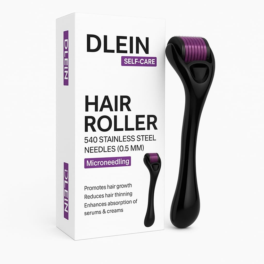 Derma Roller 0.5mm with Sanitizer 540 Stainless Steel Needles Derma Roller for Hair Growth & Thickening, Repair Damages and Activates Hair Follicles, Reduces Acne Scars Titanium Microneedles for Men & Women-image-23