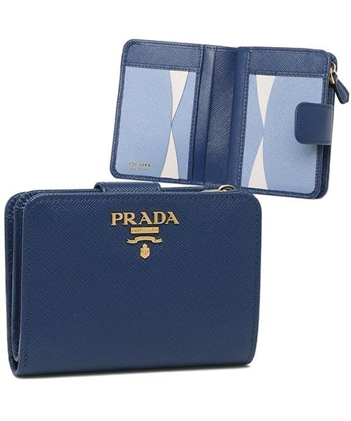 Prada Wallets Womens Saffiano Leather Astrale Blue Snap Trifold Wallet Leather Wallet For Women2