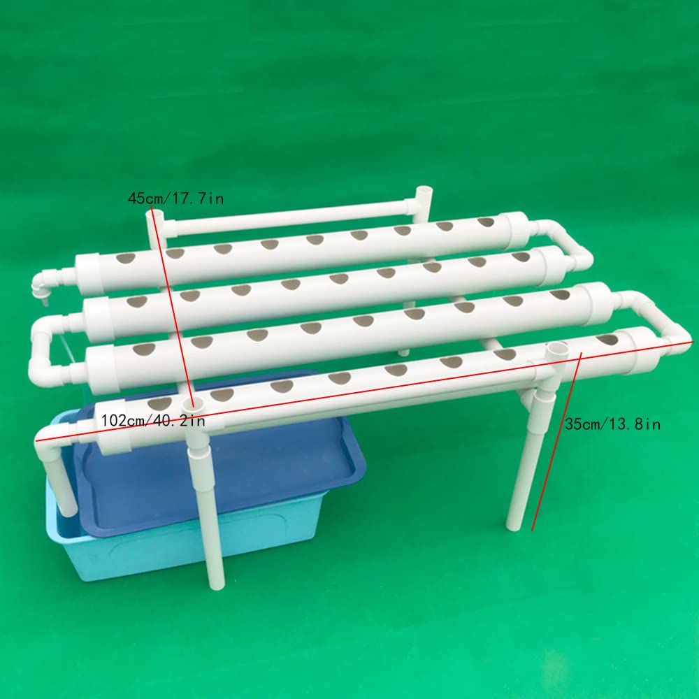 Kit de cultivo hidropónico, 36 agujeros, 4 tubos, capas de PVC, jardines acuáticos de cultivo, juego de cultivos vegetales, flores, system educativo hidropónico con bomba de agua para systems de