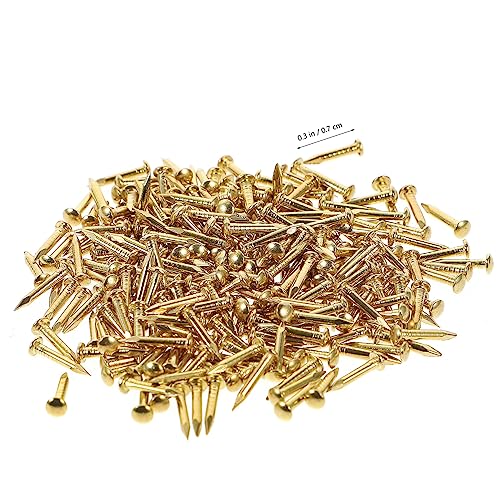 200 Pzas Clavos redondos de latón para cajas decorativas y bisagras de muebles miniatura 5