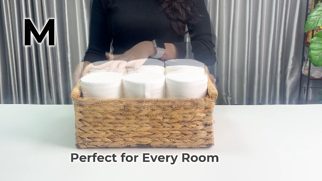 Amazon.com: VATIMA Hyacinth Wicker Basket Set 3 size - Rectangular