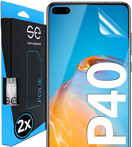 Protectores de pantalla de hidrogel 3D compatible con Huawei P40 [2 unidades | smart engineered] - Pelicula vidrio TPU -Transparente, Compatible...