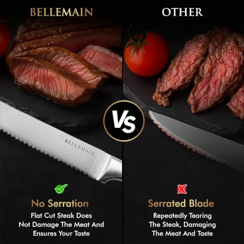 Image of Bellemain Steak Knife Set of 8, Serrated Stainless Steel, Dishwasher Safe