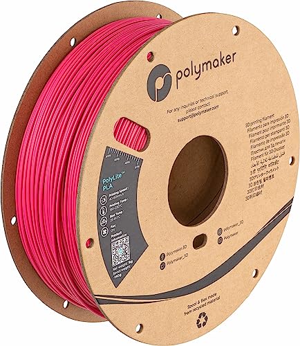 Image of Polymaker PLA Filament, Magenta 3D Printing PLA Filament 1.75mm 1kg - PolyLite 3D Printer PLA Filament, Dimensional Accuracy + /- 0.03mm, Compatible with Most 3D Printer, Magenta