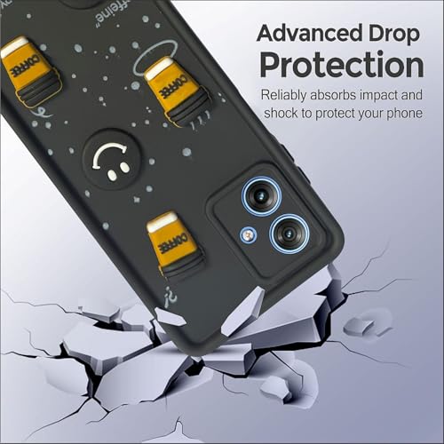 Image of SBMS Silicone Back Cover Case for Motorola G54 5G / Moto G64 5G | Cute Fun 3D Cartoon, Coffee Design Silicone Case | Camera Protection Bump | Shockproof Back Cover Case for Moto G54 (Coffe Mug Black)