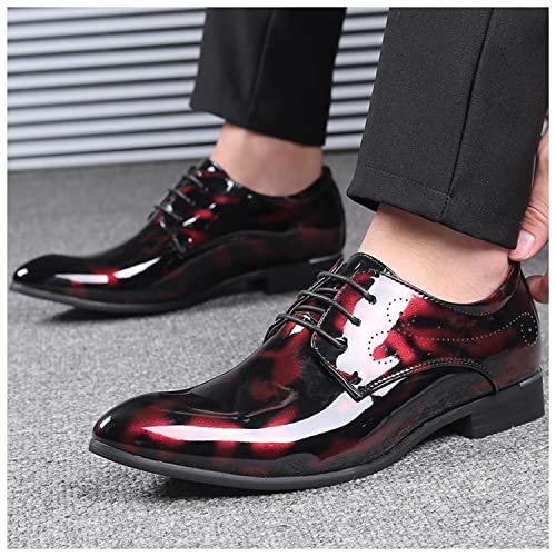 Men's Formal Dress Shoes Patent Leather Tuxedo Oxfords Lace-ups Derby Shoes Classic Business Wedding Suit Shoes2