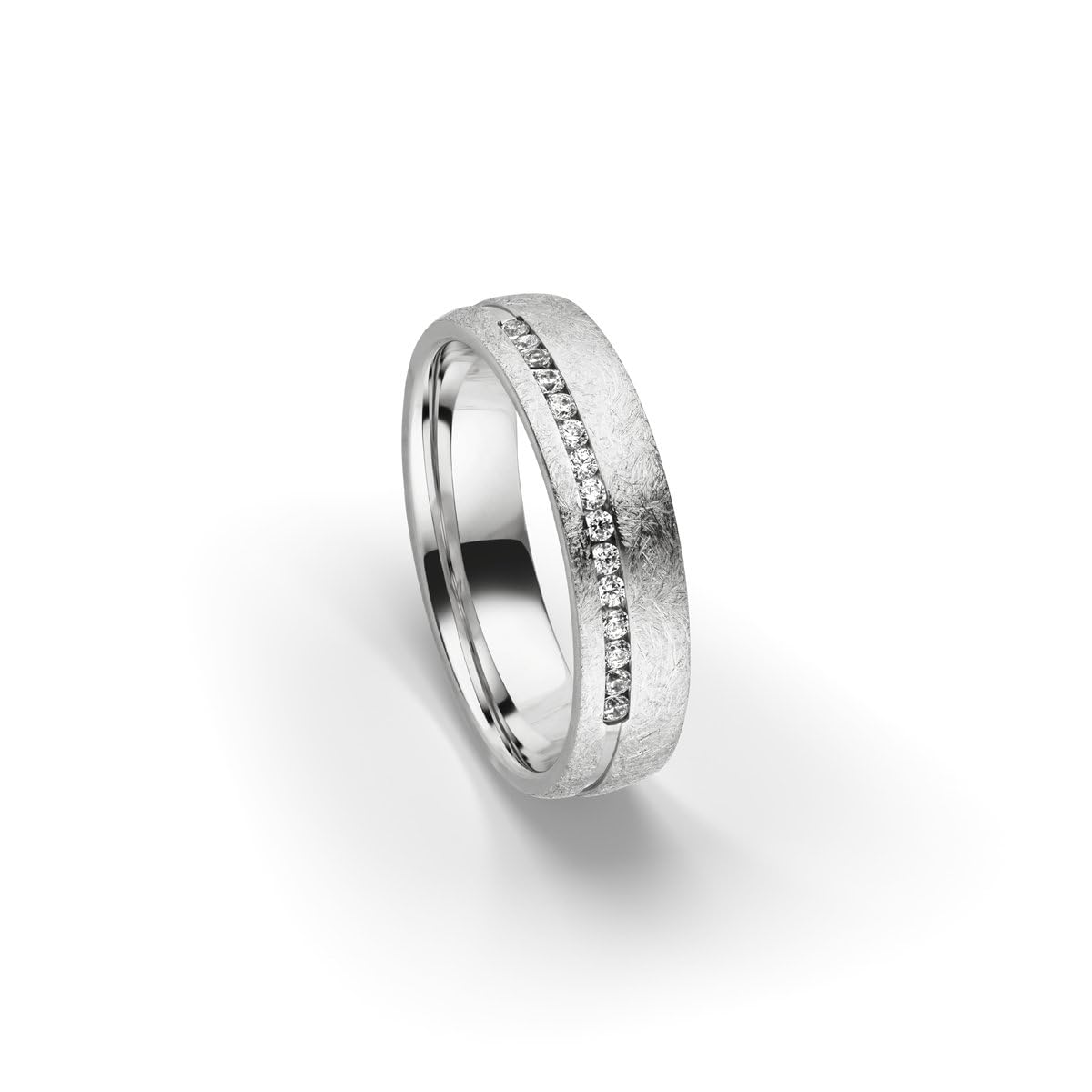 Kolibri Rings Silber Paarpreis Eheringe Eismatt Rhodiniert 15 Zirkonia Steine Trauringe Partnerringe Freundschaftsringe - Gratis Gravur und Etui