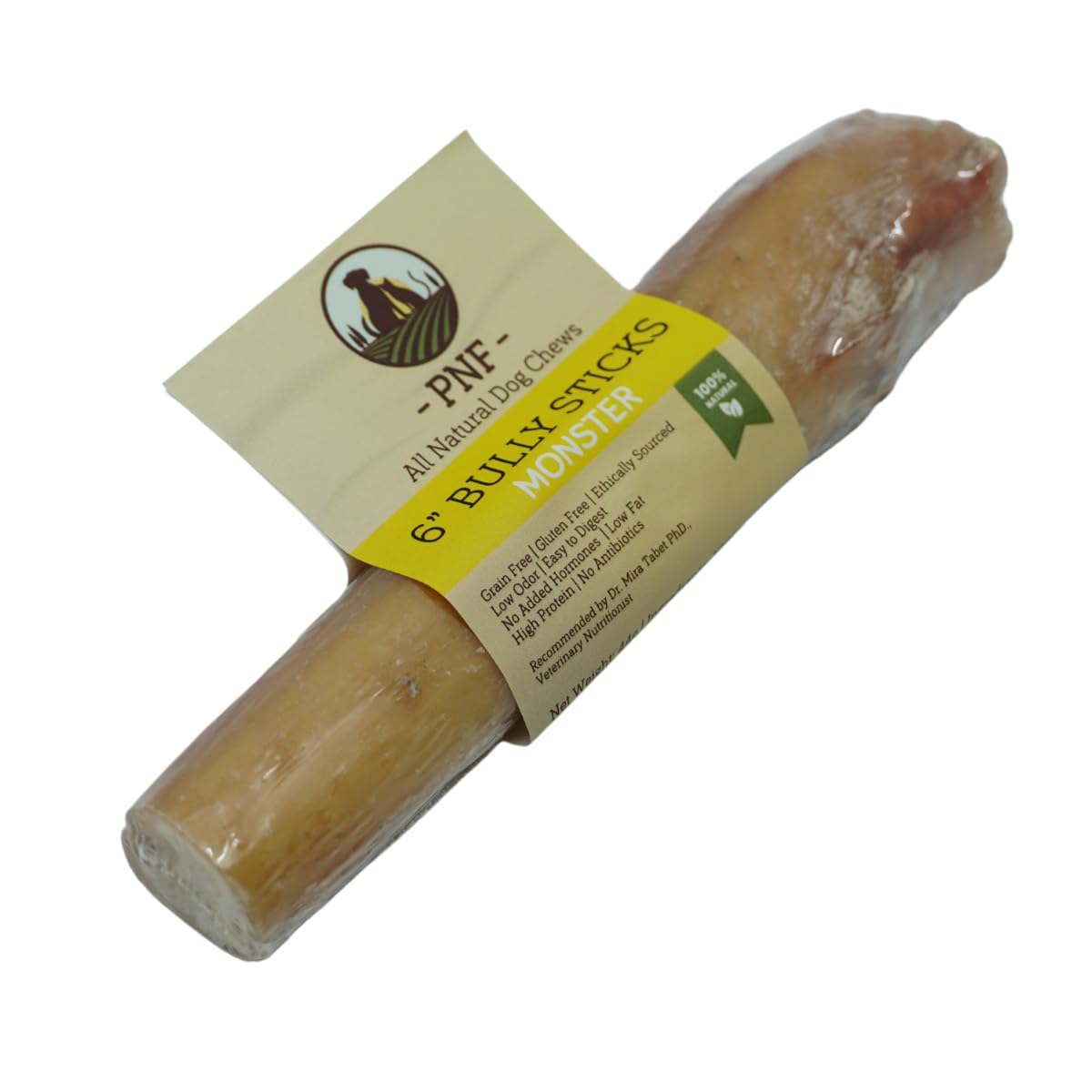 6" Bully Stick (Monster) - 1 piece - Lasting Dog Chew - Made from Antibiotic-free, hormones-free Beef - Ideal for Larger Breeds