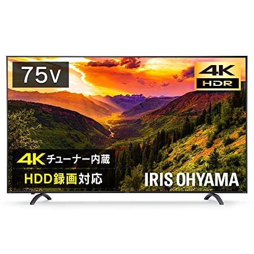 アイリスオーヤマ 液晶 テレビ 75V型 4Kチューナー内蔵 LUCA LT-75D6210S 3年保証 Wチューナー搭載 裏番組同時録画
