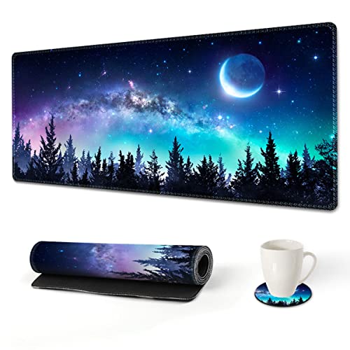 Tapis de souris de jeu XL forêt pour un bureau à domicile apaisant
