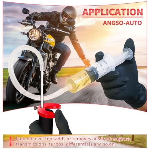 Image of Adjustable Fork Oil Level Measurement Gauge Tool for Motorcycle,Mountain Bike - Stable Shape C Adjuster, Accurate 300 mm Markings, Tuning Syringe with 60 ml Capacity