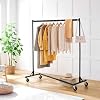 Hoctieon Z Rack, Rolling Clothes Racks with Z-Base, Heavy Duty Garment Rack, Clothing Racks for Hanging Clothes, Sturdy Metal Hanging Holder, Clothes Organizer Rack, Black