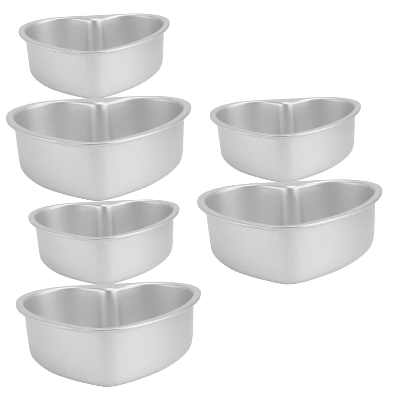 TOPBATHY 6 Pièces Moule à gâteau coeur vacance the holiday moules à en forme de coeur casserole en acier inoxydable mousse moules à pâtisserie moule de cuisson micro-ondes mariage