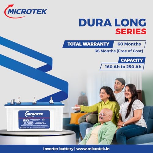 Image of Microtek Dura Long M1502424JT | 150Ah Jumbo Tubular Inverter Battery with Advanced Dura Core Technology for Longer Battery Life with 48 Months of Warranty Suitable for Home, Office & Shops