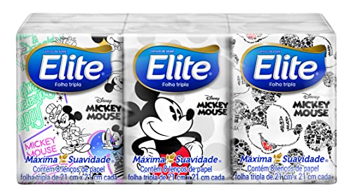 Lenço De Papel Folha Tripla Elite Disney 6 Pacotes Com 8 Fls Cada