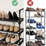 3-Tier Shoe Rack, Non-Woven Fabric Portable Shoe Organizer,Space Saving Stand,Height-Adjustable Shoe Storage Shelf for Closet, Garage, Corridor & Entryway, Sturdy and Stackable