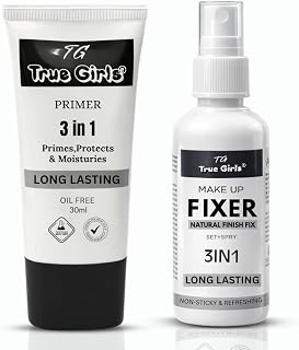 True Girls® 3 in 1 Primer and Makeup Fixer Combo, Long Lasting, Oil Free, Natural Finish Fix, Non-Sticky Price In India