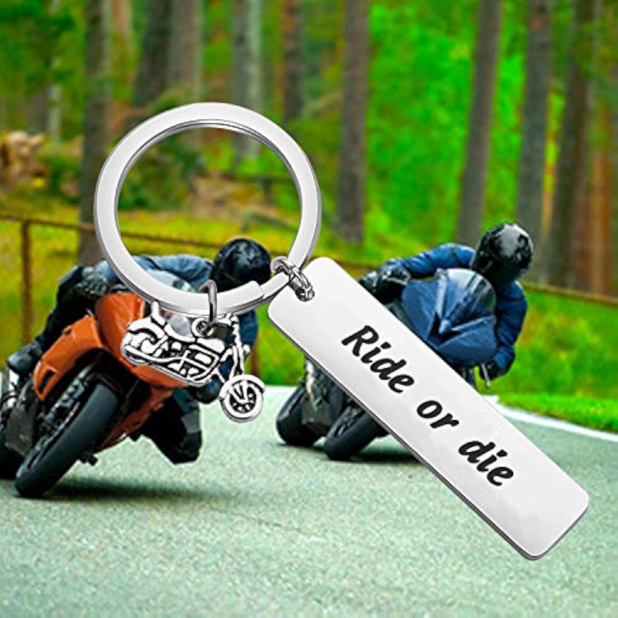 Biker Ride Keychain, Adventure Gift for Couples
