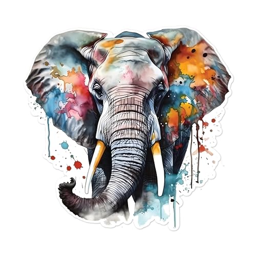 Image of Yoonek Graphics Elephant Vinyl Decal Sticker for Car Window, Laptop, and More. #1944Option25-4