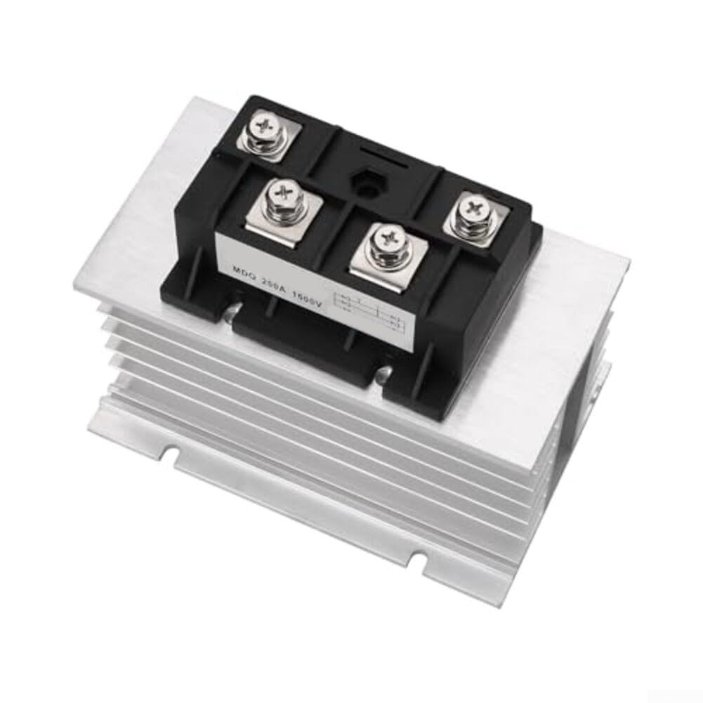 Raddrizzatore a ponte 200A 1600V, modulo a diodi monofase con dissipatore di calore in alluminio, per alimentatori CC e apparecchiature elettriche ad alta potenza