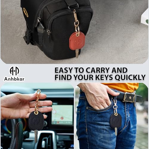 Image of Leather Keys Sleeve for Broken Car Key Loop Replacement - Cute Keychain Cover - Protector, Holder for Men & Women