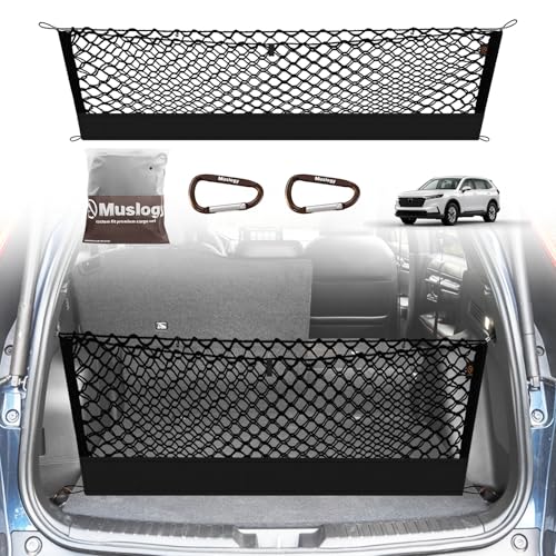 Muslogy Truck Bed Cargo Net Trunk Netting Compatible with 2023-2025 2026 Honda CR-V Accessories Pickup Cargo Organizer SUV Sedan Storage Net w/Heavy Duty Carabiners