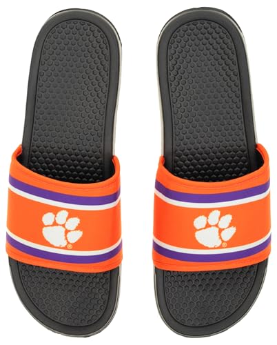Image of FOCO NCAA Printed Team Logo and Color Stripes Comfortable Slide Sandals