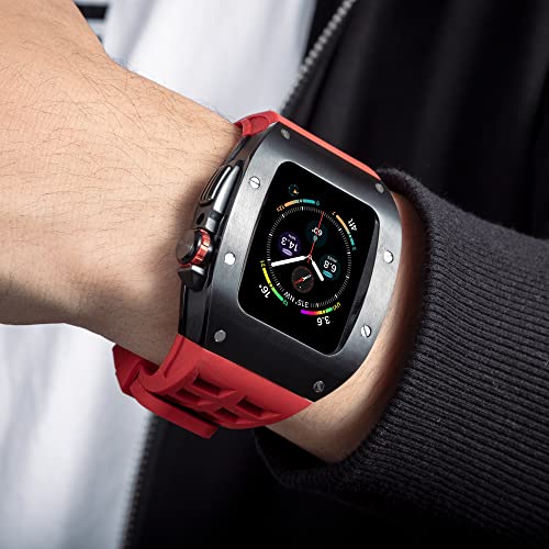 Kit de modification pour Apple Watch 45mm EZZON Coque métal et bracelet