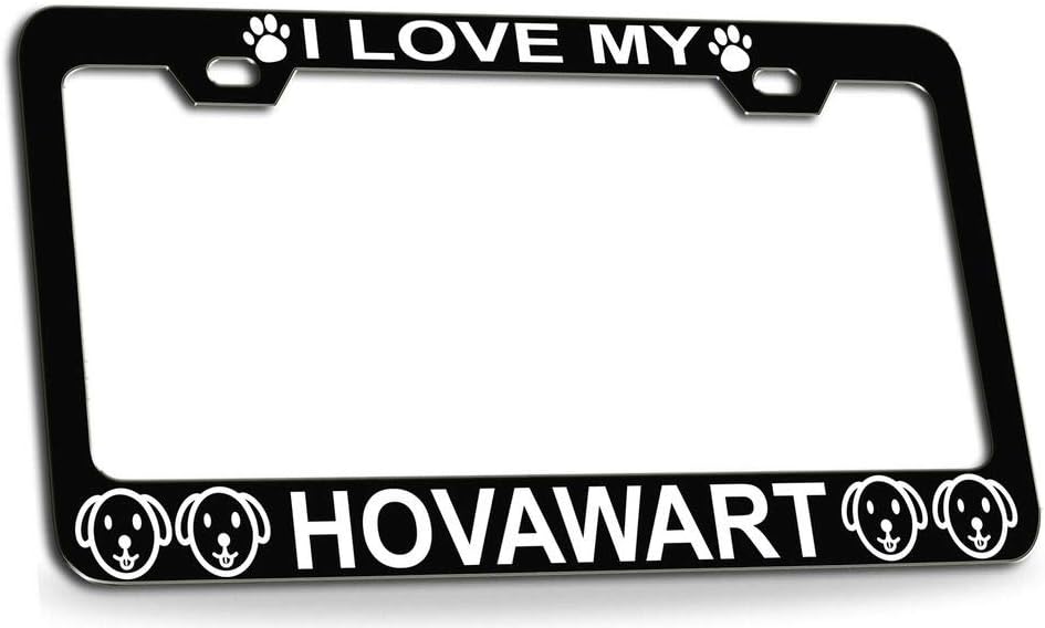 I Love My Hovawart Dogs Quality Black Metal Car SUV Truck License Plate Frame b63