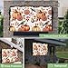 Outdoor TV Cover Fall Pumpkin Red Flower Sparrow Leaf Vintage Linen Waterproof Weatherproof TV Covers for 30 to 32 Inch Outside Flat Screen Television Protector Shield 30
