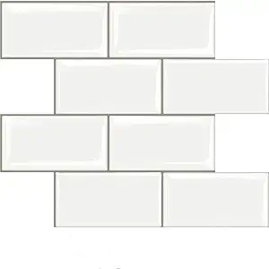 STICKGOO 10-Sheet Peel and Stick Subway Tile, Stick on Tiles Backsplash for Kitchen & Bathroom in White (Thicker Design)