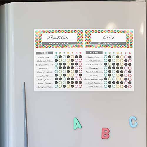 Tableau de corvées adhésif et repositionnable avec bloc de 52 listes de tâches