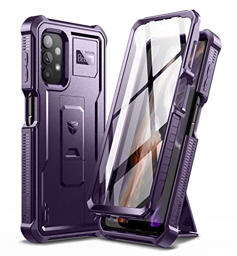 Coque Samsung Galaxy A32 5G Dexnor intégrale violette avec protège-écran et support