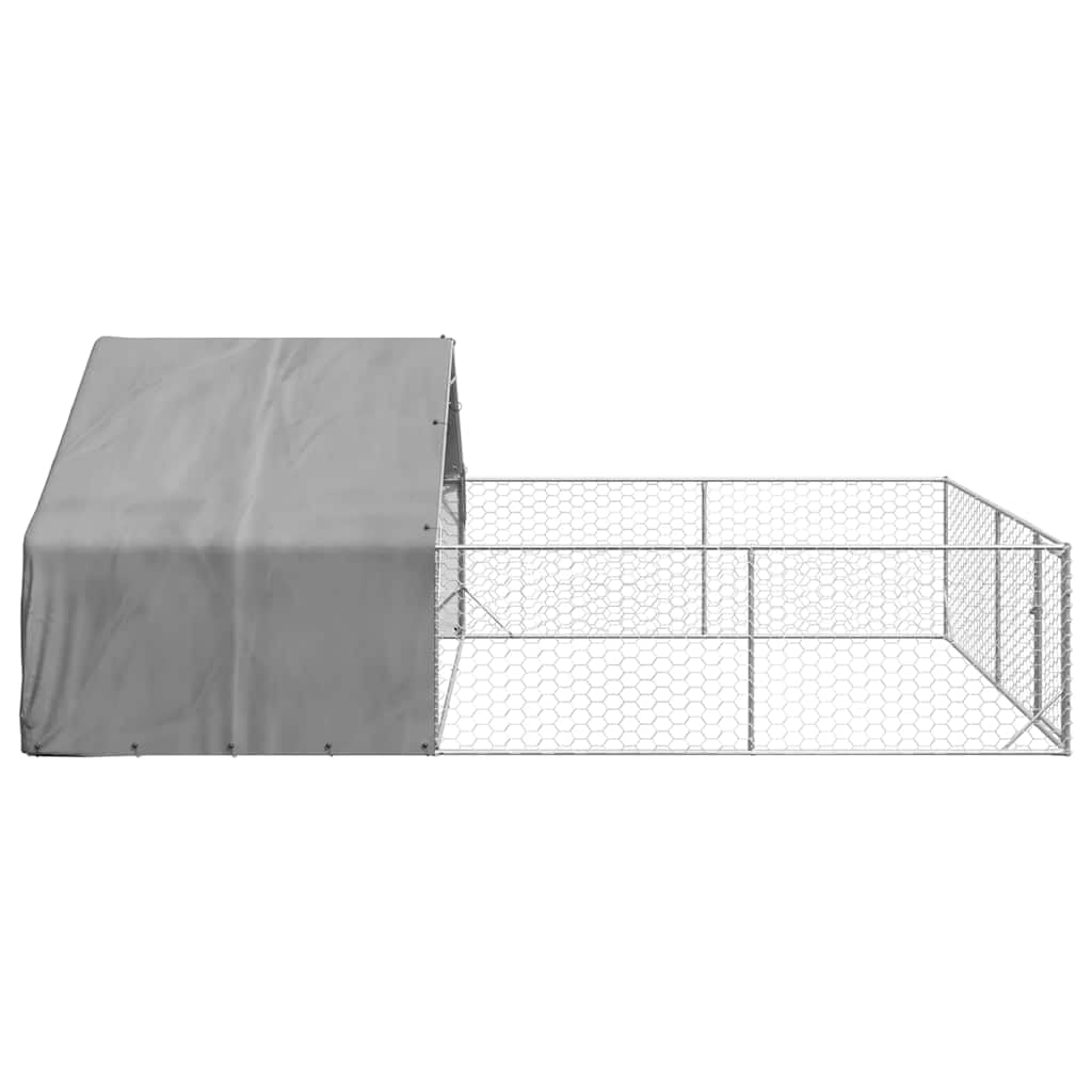 Festnight Cuccia per Cani da Esterno con Recinto 6x3x1,9m in Acciaio Zincato - Box e Gabbia per Cani