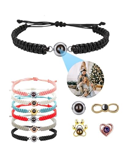 Custom Bracelet with Picture Inside - Personalized Circle Photo Projection